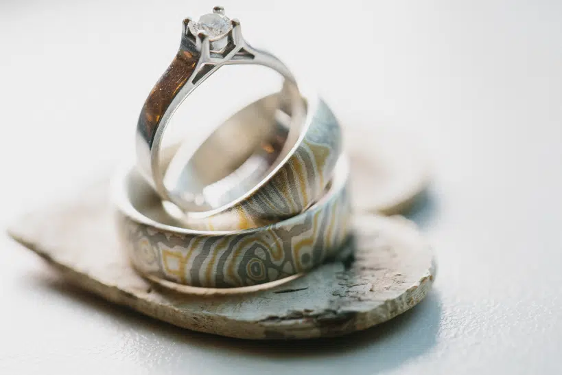 Mokume-Gane - Handgeschmiedete Hochzeitsringe