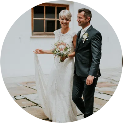 Kundenmeinung zum Hochzeitsfotografen Amir Kaljikovic der die Hochzeit von Claudia und Roland am Winterstellgut fotografiert hat.